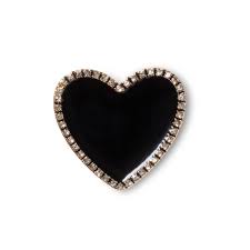 Crocs Jibbitz Black Heart with Gold Outline