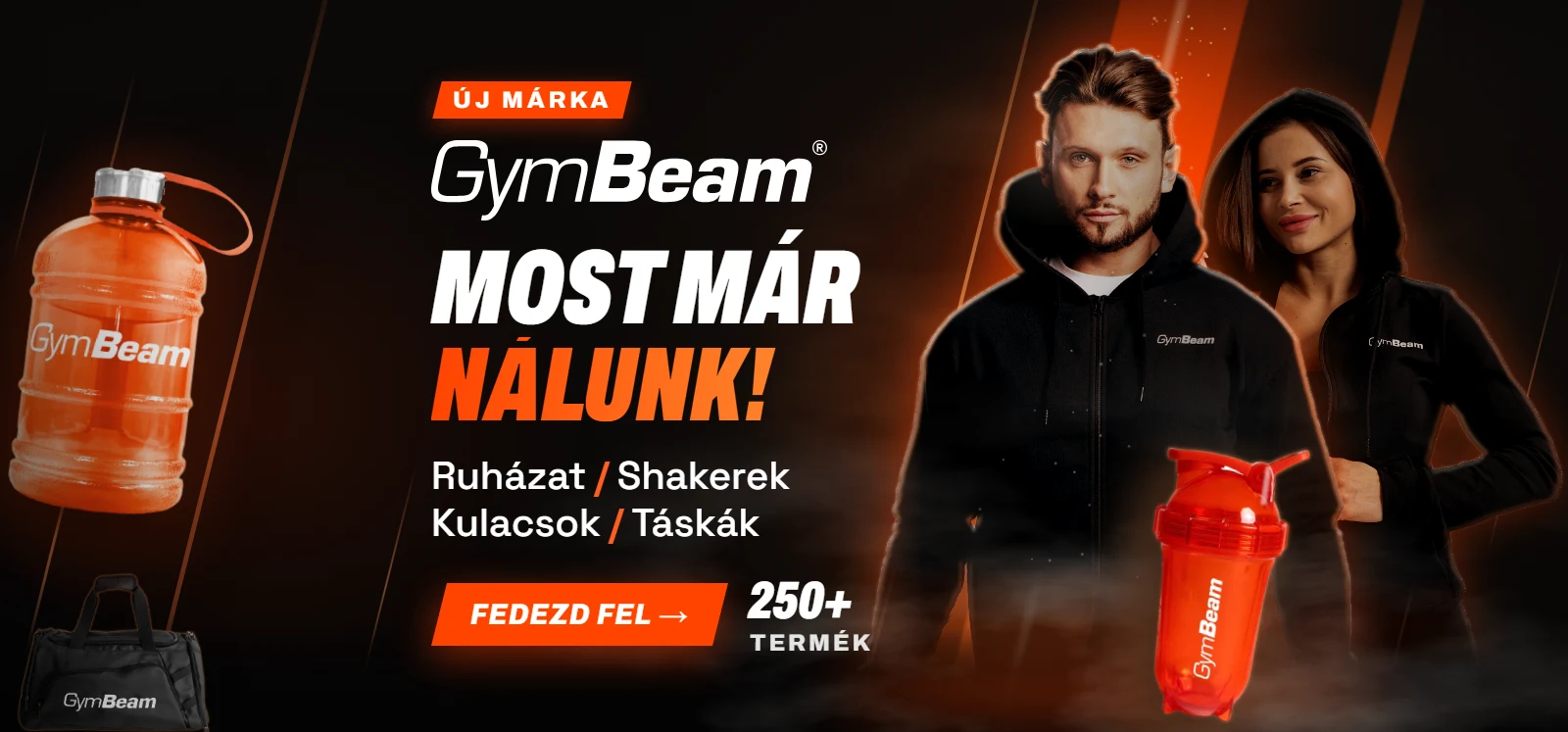 Új márka: GymBeam – ruházat, shakerek, kulacsok, táskák