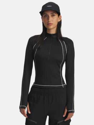 Under Armour Női Hosszú Ujjú Edzőpóló UA ColdGear Textured 1/2 Zip
