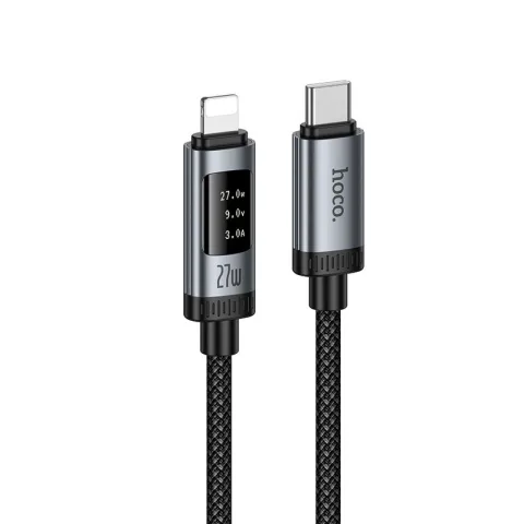 Hoco U148 USB-C – Lightning PD 27W Kábel Digitális Kijelzővel 1,2m – gyorstöltő és adatkábel