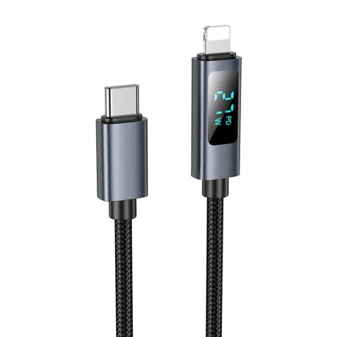 Hoco X112 USB-C – Lightning PD 27W Kábel LED Kijelzővel 1m – gyorstöltő és adatkábel