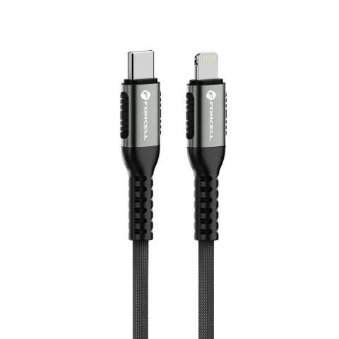 Forcell F-Energy C259 USB-C – Lightning Kábel PD 27W, 3A, 1,2m – Cafule fonott gyorstöltő és adatkábel