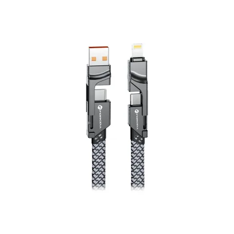 Forcell F-Energy C241 4 az 1-ben Gyorstöltő Kábel 60W 1m – USB-A / USB-C – USB-C / Lightning