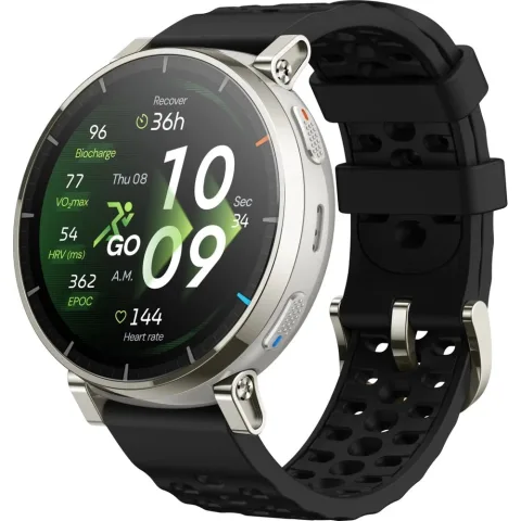 Amazfit Active 3 Premium NFC Okosóra 45mm Szilikon Szíjjal – Zafírüveg, AMOLED Kijelző, GPS, Offline Térképek, Bluetooth Hívás