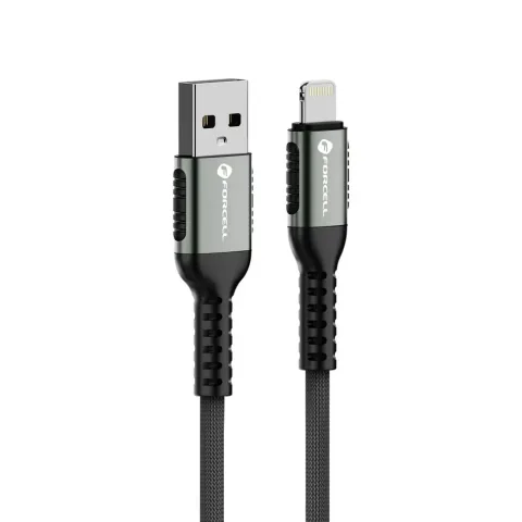 Forcell F-Energy C257 USB-A – Lightning Kábel 2,4A 12W Cafule 1,2 m – Strapabíró Gyors Töltő- és Adatkábel Apple Készülékekhez
