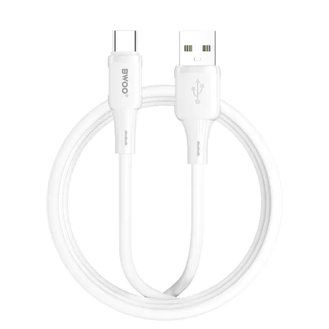 BWOO BO-X329C USB-A – USB-C Gyorstöltő és Adatkábel – 3 A, 480 Mbps, 1 m, Folyékony Szilikon Borítással
