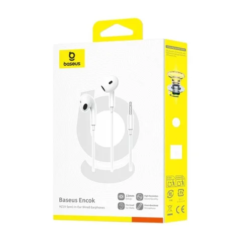 Baseus Encok HZ19 – Vezetékes Fél In-Ear Fülhallgató Mikrofonnal és 3,5 mm Jack Csatlakozóval