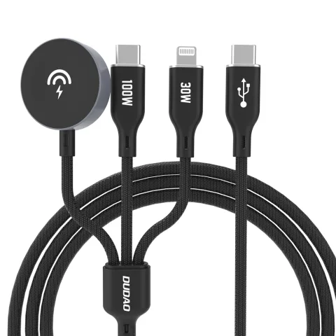 Dudao A12Max+ 3 az 1-ben 100W gyorstöltő kábel – USB-C, Lightning és Apple Watch töltő, 1,2 m