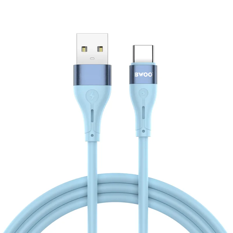 BWOO X280C USB-A – USB-C kábel 1 m – 3A gyorstöltés, 480 Mbps adatátvitel és szilikon kialakítás