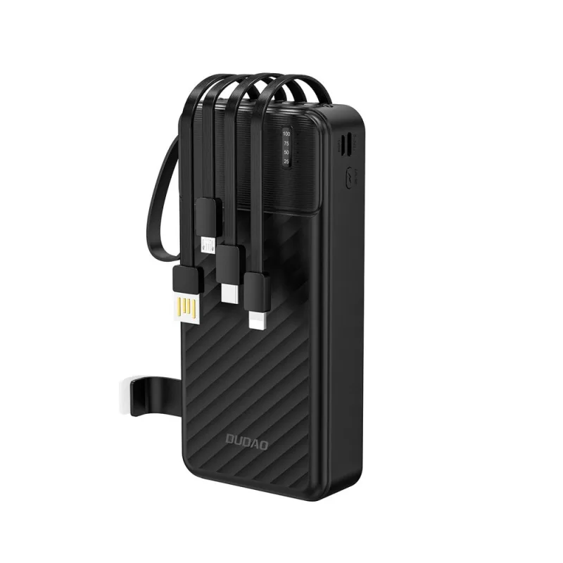 Dudao K11 Pro Power Bank 20000 mAh – Beépített USB-C és Lightning Kábelek, Többeszközös Töltés, Kompakt Kialakítás
